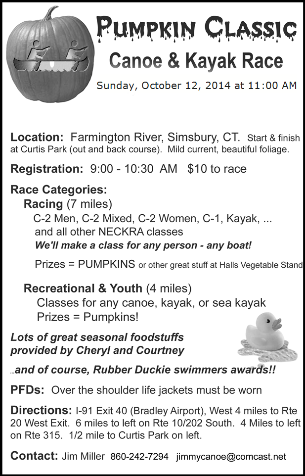 Pumpkin Classic Canoe and Kayak Race